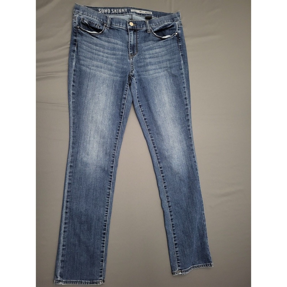 DKNY Jeans Soho Skinny Medium Wash Denim Pants Womens Size 8 Blue Stretch